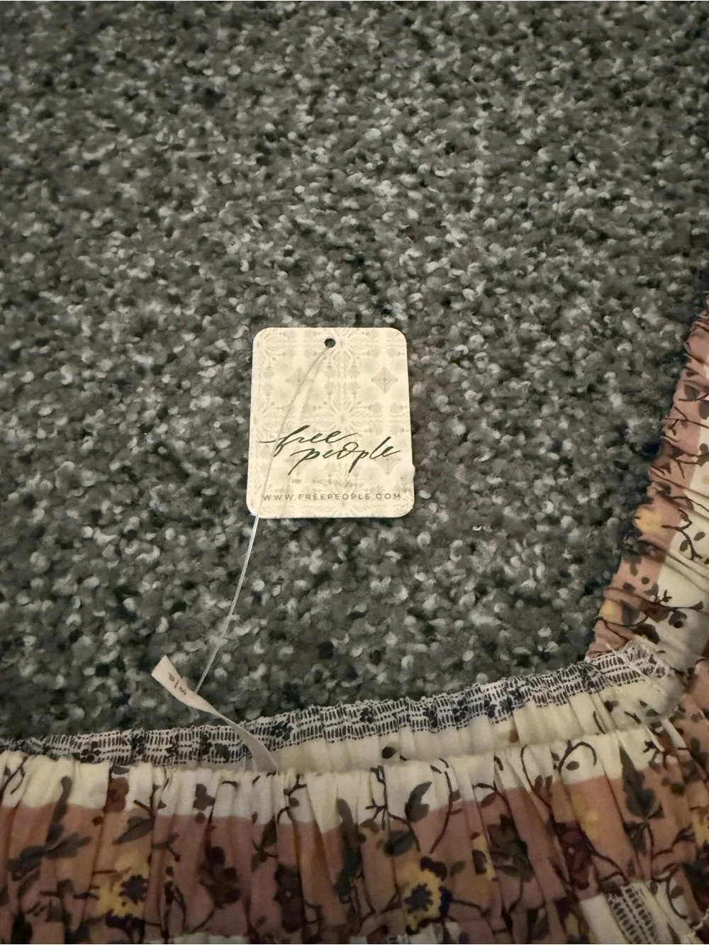 Free People Dusty Rose and Cream Floral Mini Dress